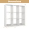 White 9 Storage Cube Bookshelf with Back Guardrail for Living Room or Bedroom